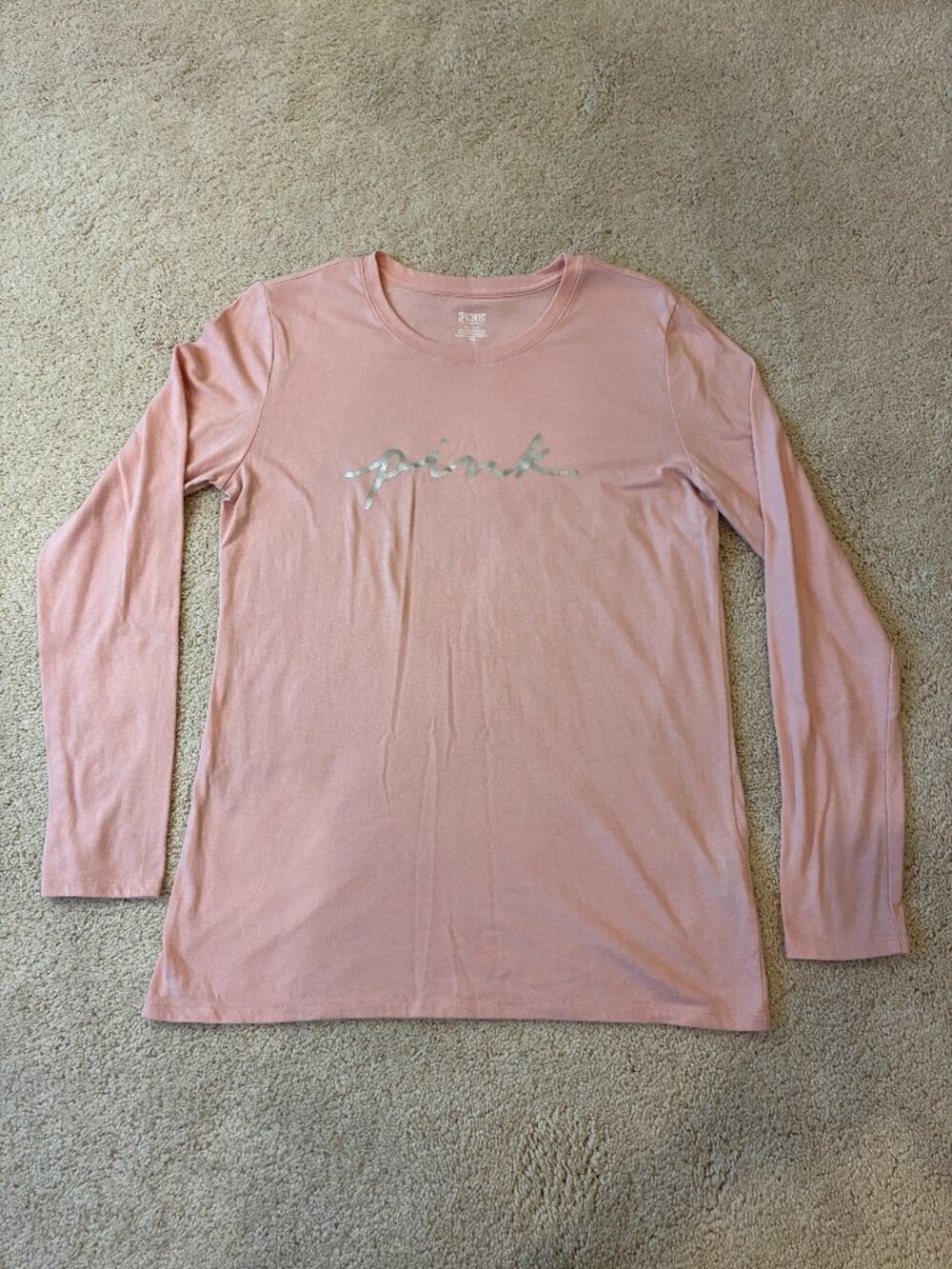 Victoria's Secret PINK Camus Tee Long-Sleeve Oversized Top Shirt Tee
